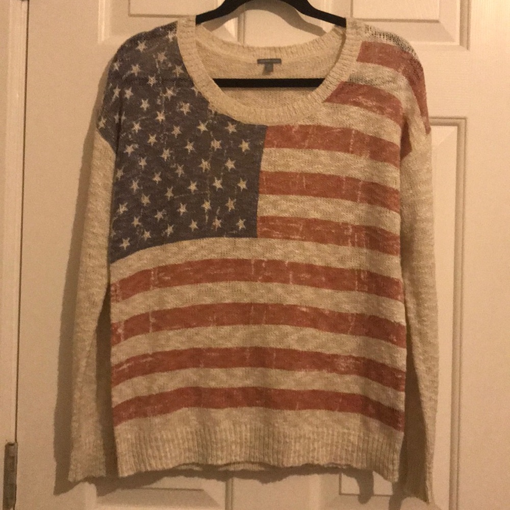 Rustic American flag light sweater